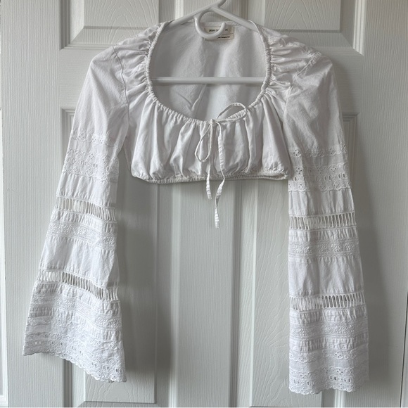 Urban Outfitters Tops - Urban Outfitters Lace Bell Sleeve Crop Top XS